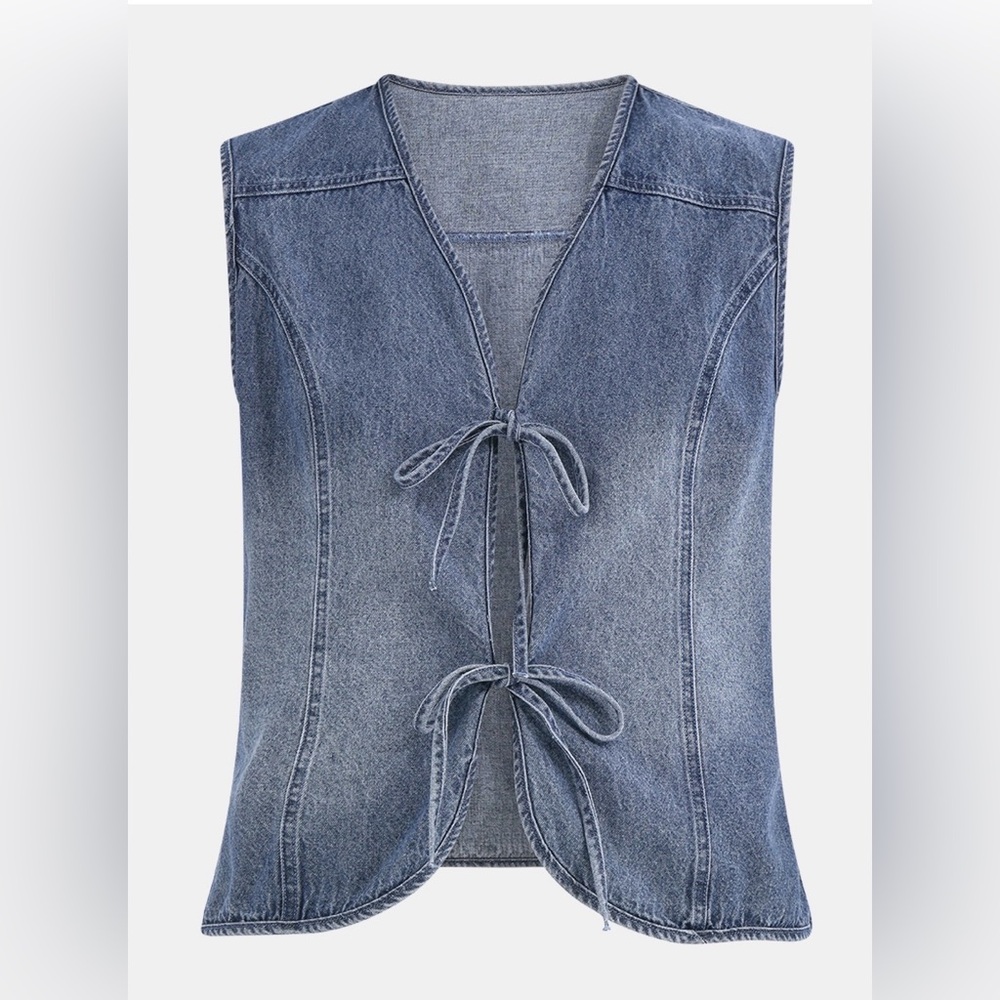 New No Boundaries Women’s Denim Vest, Size (L-XL, XXL-XXXL) Color(Black, Blue)